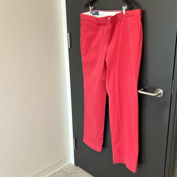 Polo Ralph Lauren NWOT 38/32 salmon m/red cotton classic khakis ultra preppy - Picture 13 of 13